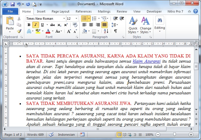 Menghitung Kata Dalam Artikel 1