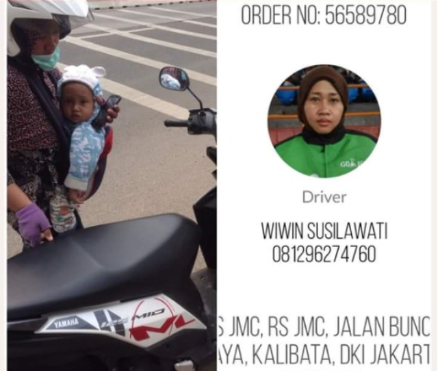 Wiwin Susilawati, Driver Gojek Wanita Yang Ngojek Mengendong Anaknya