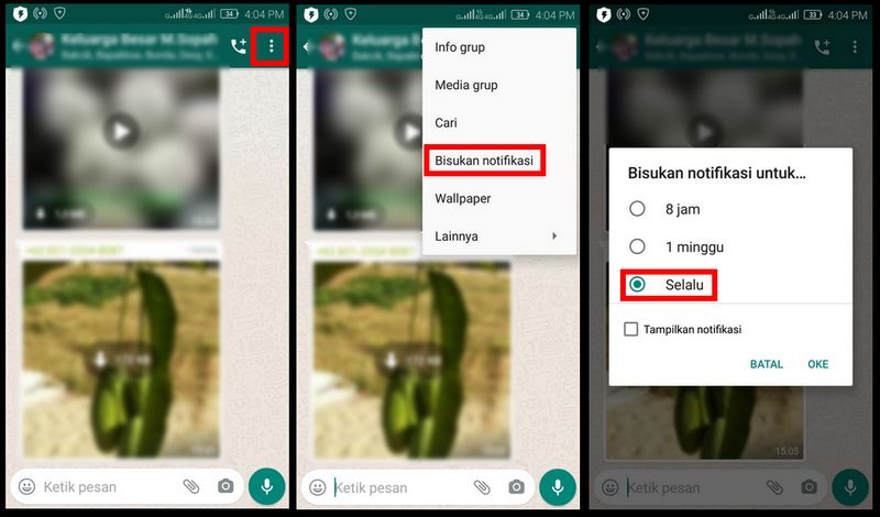 Cara Mematikan Suara dan Pemberitahuan Grup WhatsApp